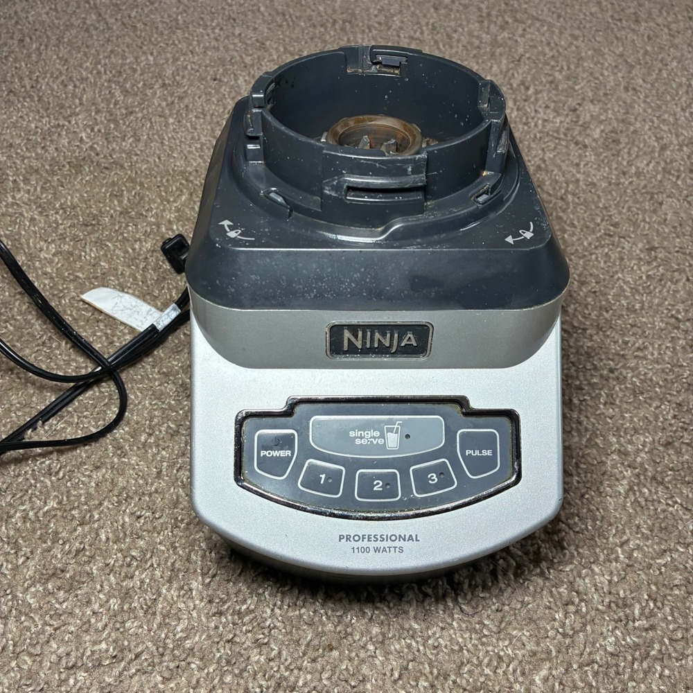 Ninja BL660 Professional Blender Base 1100W Silver Black 3 Speed Motor Tested